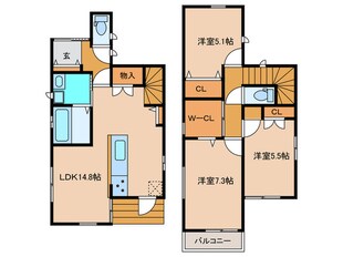 逢妻町桜戸建の物件間取画像